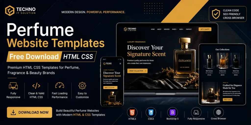 Perfume Website Templates Free Download HTML CSS